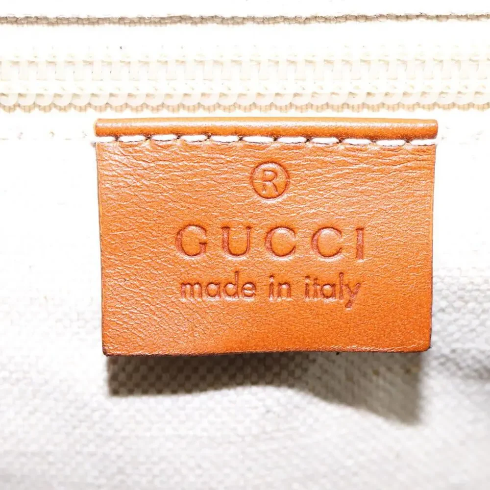 GUCCI GG Canvas Boston Bag Nylon Beige